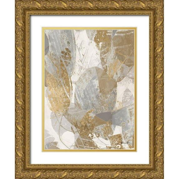 Brown, Denise 25x32 Gold Ornate Wood Framed with Double Matting Museum Art Print Titled - Golden Geometrics