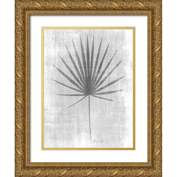 Brown, Denise 25x32 Gold Ornate Wood Framed with Double Matting Museum Art Print Titled - Tone on Tone Palm 1