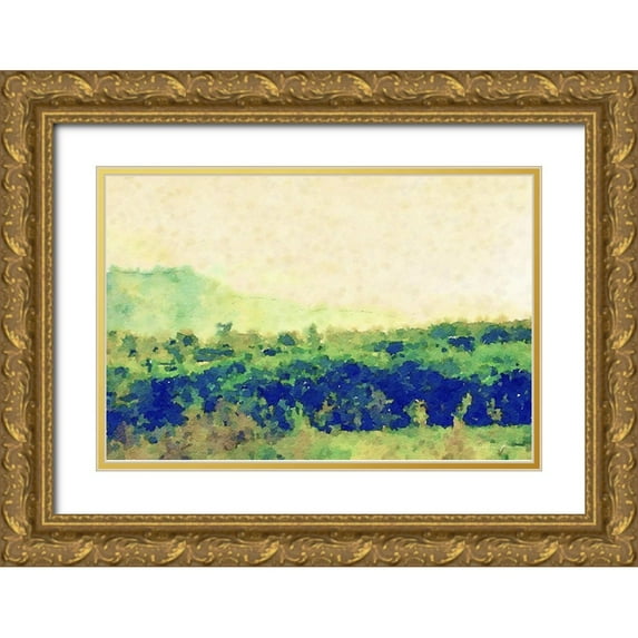 Brown, Denise 32x23 Gold Ornate Wood Framed with Double Matting Museum Art Print Titled - Watercolor Landscape 2