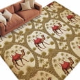 thumbnail image 1 of Brown Desert Camels Area Rugs Collection 5'x7', Tropical Date Coconut Trees Cords Leaves Non Slip Indoor Rectangle Throw Runner Rug Floor Mat Carpet for Living Room Dining Table Bedroom Nursery, 1 of 9