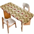 thumbnail image 1 of Brown Desert Camels Table Cloths for 8 Foot Rectangle Tables, Tropical Date Coconut Trees Cords Leaves Patio Waterproof Elastic Fitted Tablecloths, Washable Rectangular Table Cover for Camping, 1 of 8