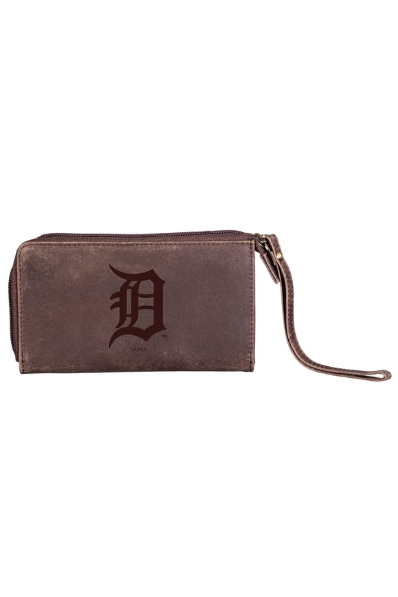 Brown Detroit Tigers Cell Phone Wristlet Wallet