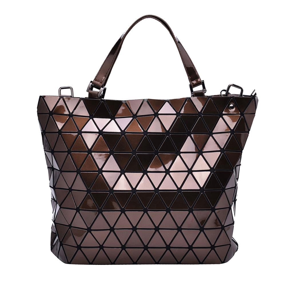 Brown Diamond Lattice Handbag for Women - Gloss Convertible  display picture 1
