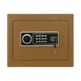 thumbnail image 1 of Brown Digital Home Safe with Alarm & Key,Steel Security Box for Cash, Jewelry, Documents,Small Safe Box, 1 of 17