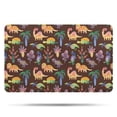 thumbnail image 1 of Brown Dinosaurs Flowers Trees Pattern Bathroom Rugs Mat,Non Slip Microfiber Bathroom Rug,Rubber Backing,Soft Bathroom Mats for Bathroom Floor,Tub and Shower,20x32in(50x80cm), 1 of 5