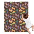 thumbnail image 1 of Brown Dinosaurs Flowers Trees Pattern Blanket,Comfortable Soft Lamb Wool Throw Blanket,All Season,Warm Lightweight Blankets for Sofa Bed Couch Living Room Chair,30"x40", 1 of 4