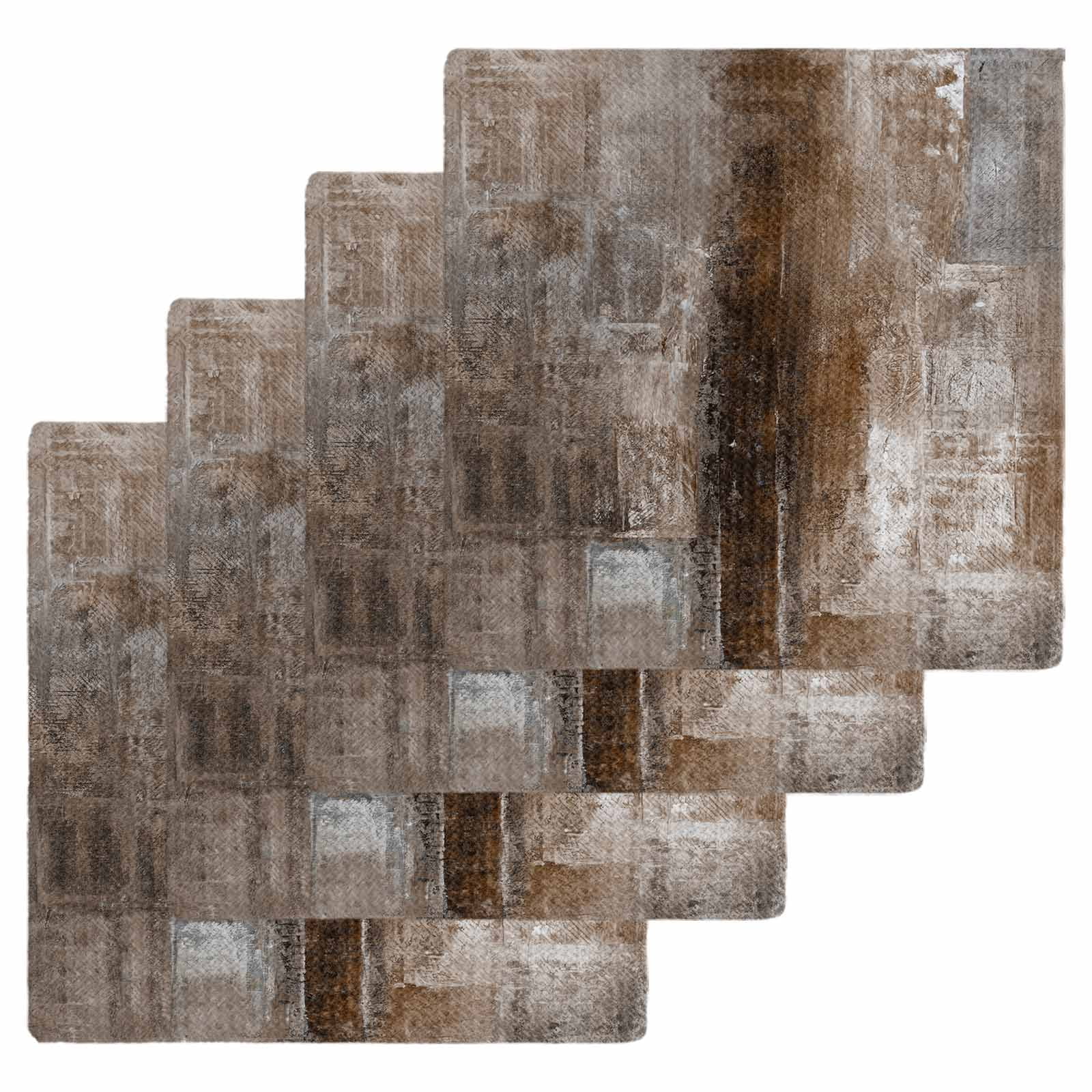 Brown Dish Towels Set, Waffle Weave Kitchen Towels 4 Pieces, Retro Oil Painting Modern Abstract Art Aesthetics Microfiber Hair Face Bath Tea Towel Absorbent Quick Drying Cleaning Dish Cloths 12"x12"