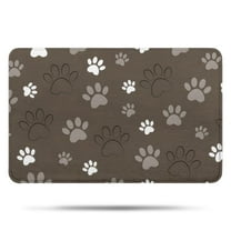 Brown Dog Paw Footprint Bathroom Rugs Mat,Non Slip Microfiber Bathroom Rug,Rubber Backing,Soft Bathroom Mats for Bathroom Floor,Tub and Shower,17x27in(43x68cm)