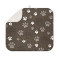 thumbnail image 1 of Brown Dog Paw Footprint Dish Drying Mat for Kitchen 1 Pack, Ultra Absorbent Microfiber Dishes Drainer Mats,16"x18", 1 of 6