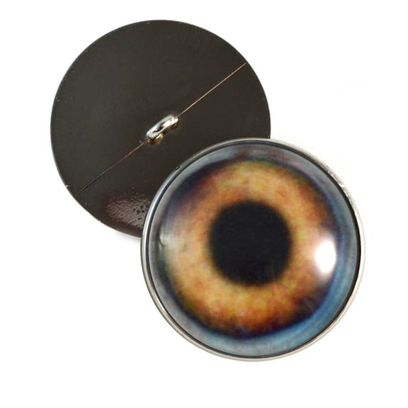 Brown Dog Sew-On Button Glass Eyes
