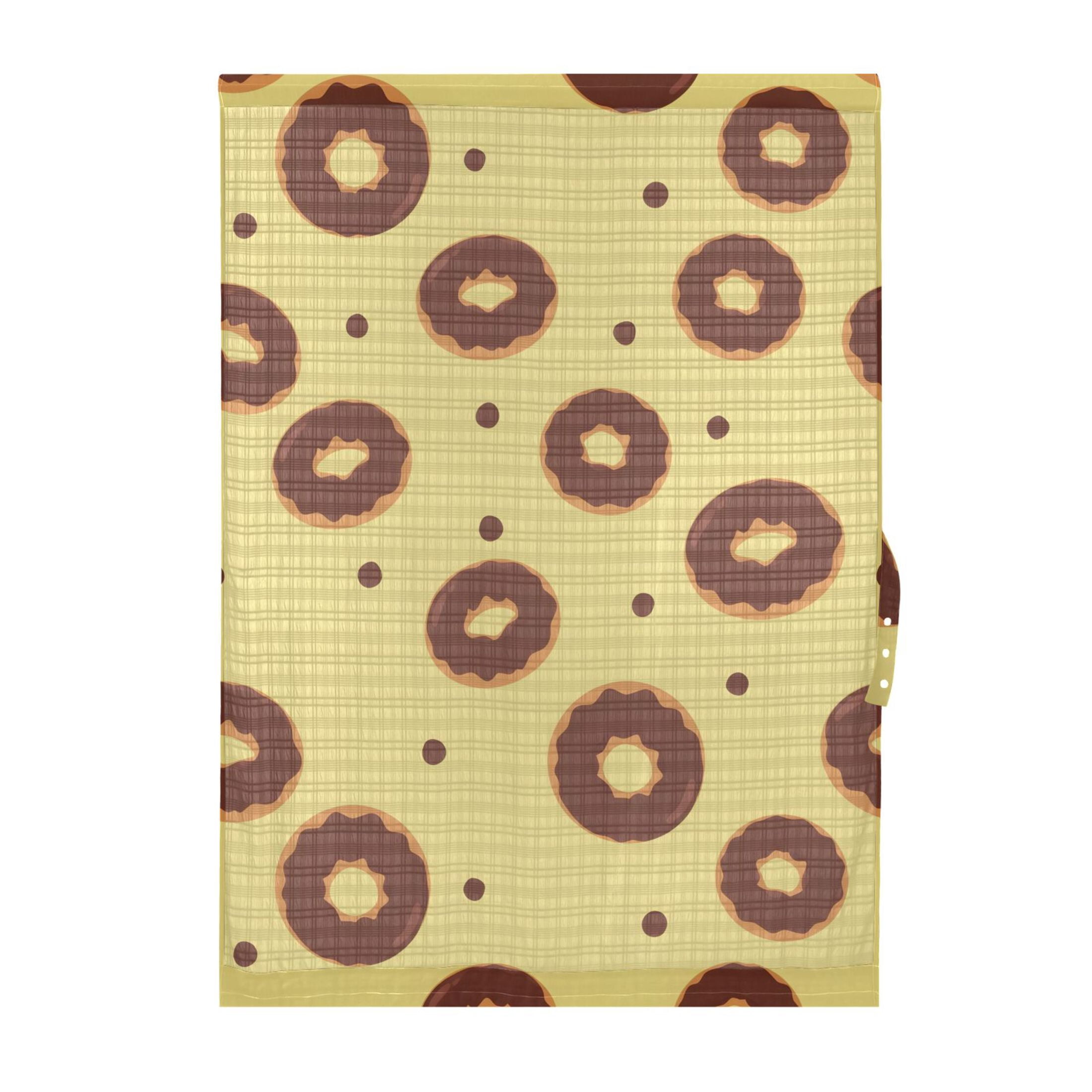 Brown Donut Pattern Door Curtain Sheer Privacy Light Filtering Window ...