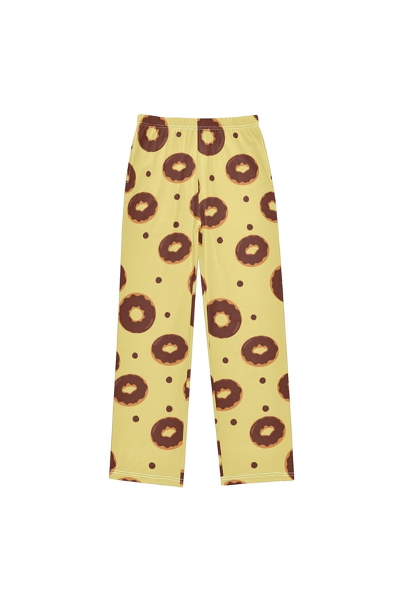 Brown Donut Pattern Pajama Pants Soft Lightweight Lounge Pants Bottoms Sleep Pants Warm Comfy