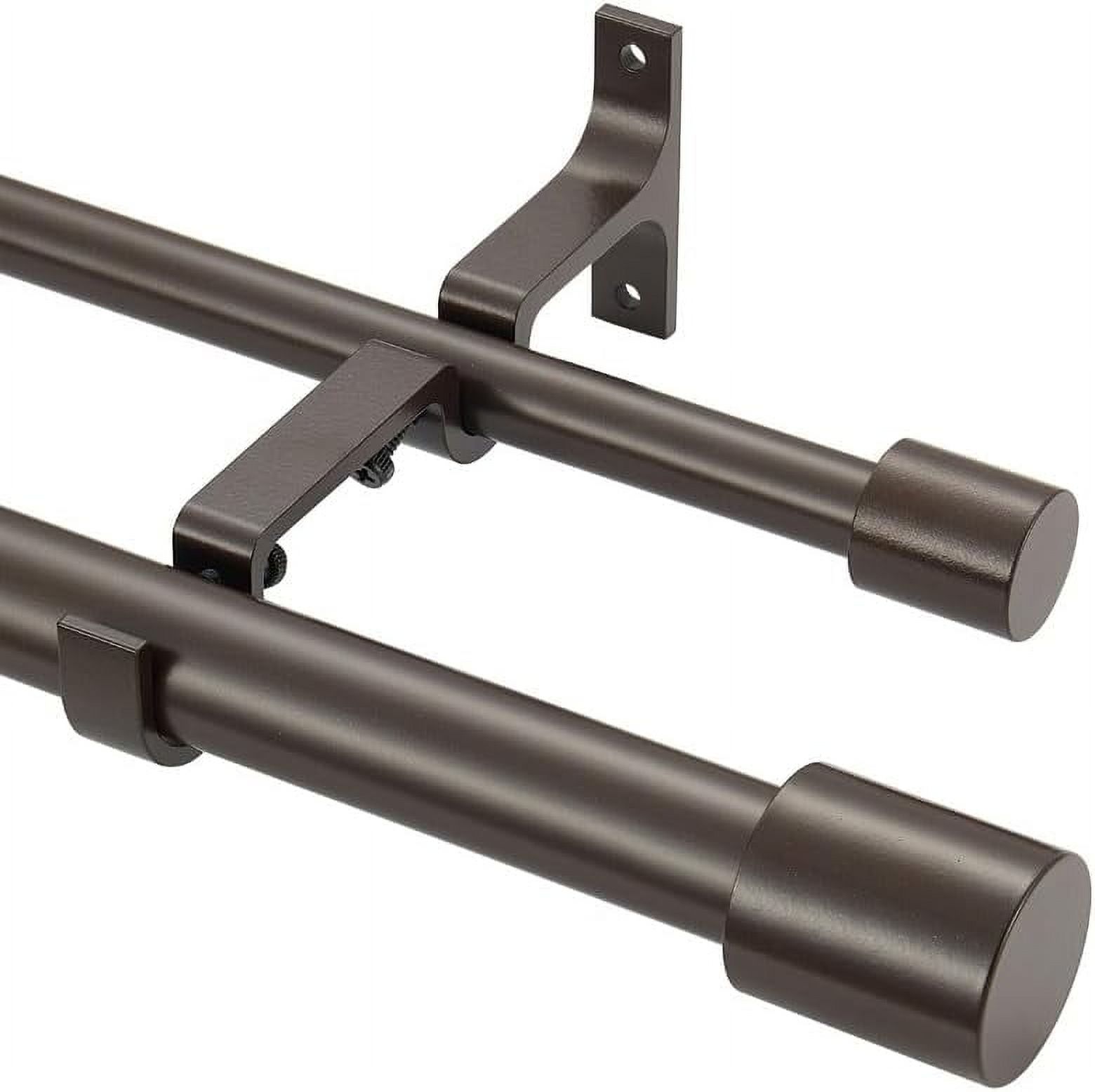 Vanda Double Rods Brown Double Curtain Rods 72-144