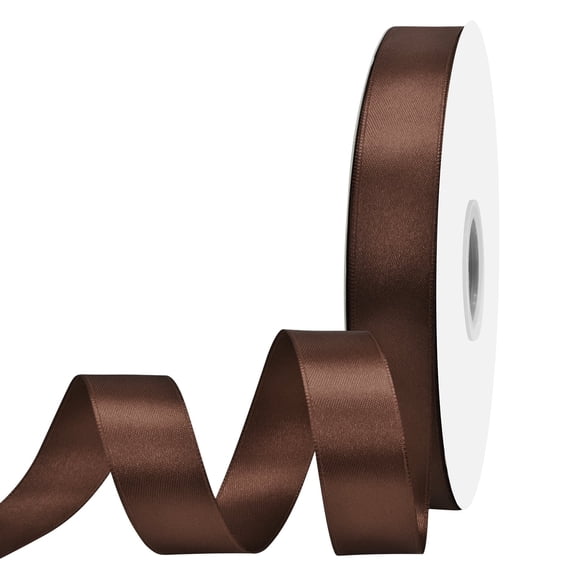 Brown Double Face Satin Ribbon 7/8" x 100 YD
