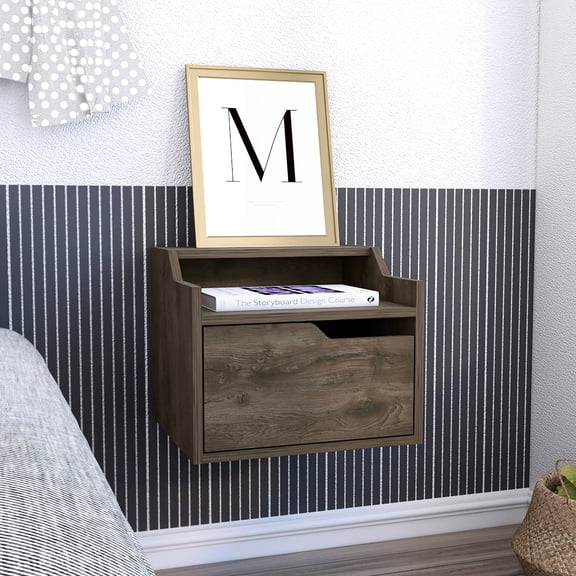 Brown Single-Drawer - Clear Assembly Guide - Living Room Side Table - Dual-Tiered Decor Space