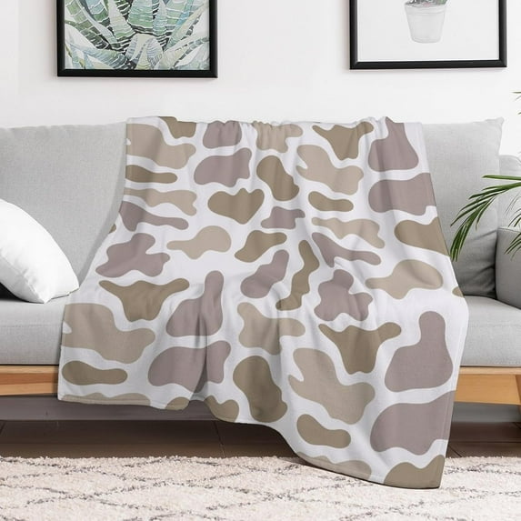Brown Duck Camouflage Fleece Bed Blankets,Soft Flannel Cozy Blanket for Adults,Washable Lightweight Fuzzy Blanket Gift for Girls Boys 50X60in