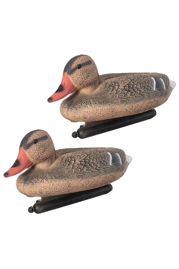 Brown Duck Decoy for Hunting Lifelike Design - Detailed Feather Pattern Waterfowl Attractor, 2 Pc