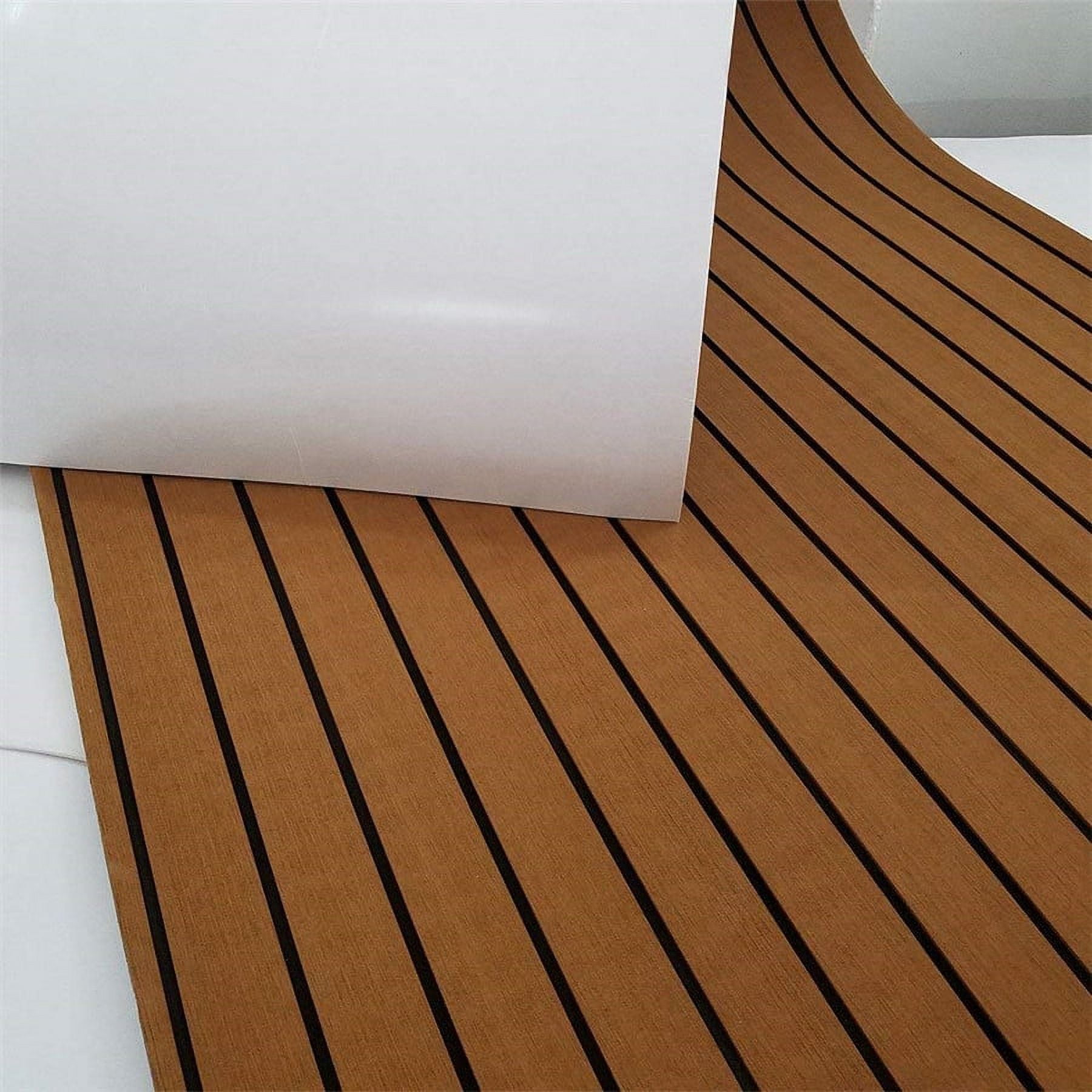 Brown EVA Foam Teak Sheet Marine Flooring Car Boat Non-slip Pad Thickness 0.24"