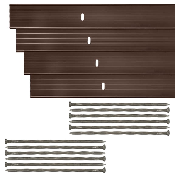 Dreamscape E-Z Edge Aluminum Landscape Edging Kit, Brown, 4 Pack 6ft Metal Lawn and Garden Border
