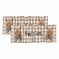 thumbnail image 1 of Brown Easter Curtain Valances for Windows, Kitchen Valance Window Treatments Panel 2 Pack, Spring Watercolor Bunny Plaid Checkered Rod Pocket Short Curtains for Bathroom Bedroom 54 x 18 Inch, 1 of 8