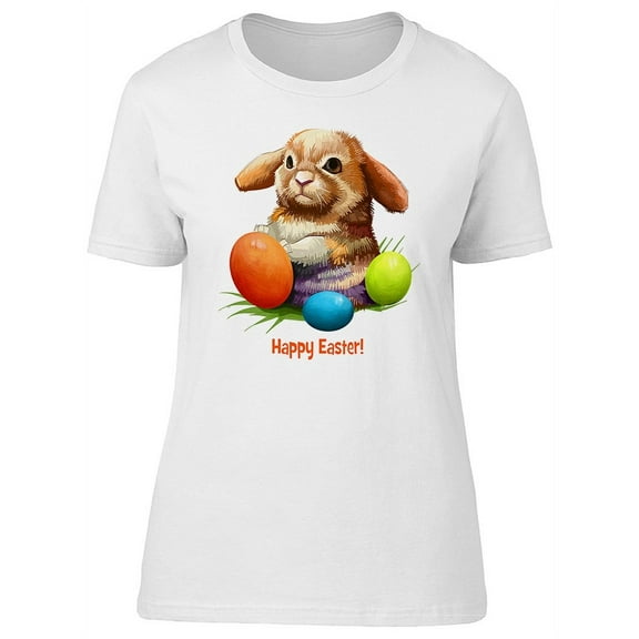 Brown Easter Rabbit With Egss T-Shirt Women -Image by Shutterstock, Female Medium