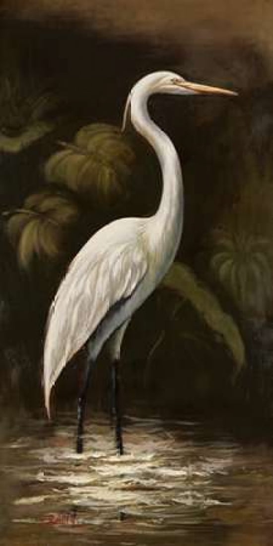 Brown Egret Canvas Art - Smith (24 x 48)