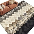 thumbnail image 1 of Brown Ethnic Area Rug 6x9 Washable Rug Non Slip Southwest Zigzag Weave Boho Retro Geometric Large Area Rug Soft Stainresistant Indoor Floor Carpet for Living Room Bedroom Office Dining Room Nursery, 1 of 9