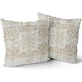 thumbnail image 1 of Brown Ethnic Boho Throw Pillow Covers 16x16 Inch Bohemian Carpet Vintage Coffee Tan Floral Decorative Pillow Cases Square Pillowcases Farmhouse Accent Home Decor For Living Room Couch Sofa Set of 2, 1 of 6