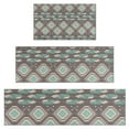 thumbnail image 1 of Brown Ethnic Feather Pattern Kitchen Rugs Sets Of 3,Kitchen Runner Rugs Non Skid Washable,Decorative Kitchen Floor Mats for Kitchen,Sink,Laundry,17"x30"+ 17"x47" + 17"x59", 1 of 6