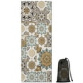 thumbnail image 1 of Brown Ethnic Floral and Mandala Pattern Hot Yoga Mat Towel Non Slip for Hot Yoga - Quick-Drying Yoga Mat Cover with 4 Corner Pockets with Travel Bag - Hot Yoga Towel Non Slip 70"x26", 1 of 6