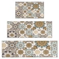 thumbnail image 1 of Brown Ethnic Floral and Mandala Pattern Kitchen Rugs Sets Of 3,Kitchen Runner Rugs Non Skid Washable,Decorative Kitchen Floor Mats for Kitchen,Sink,Laundry,17"x30"+ 17"x47" + 17"x59", 1 of 6