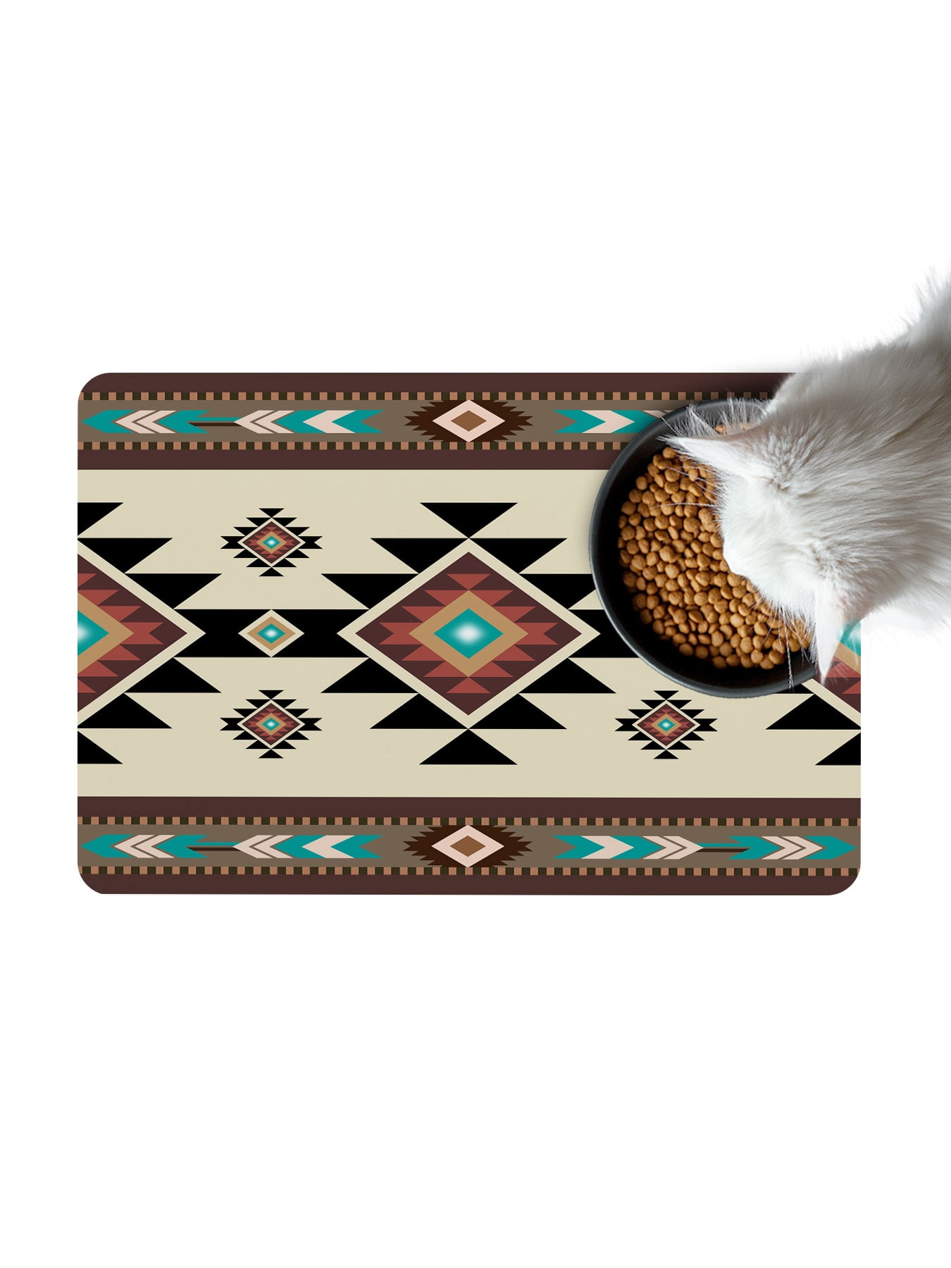 Brown Ethnic Pattern Doormat Non Slip Diatomaceous Earth Door Mat ...
