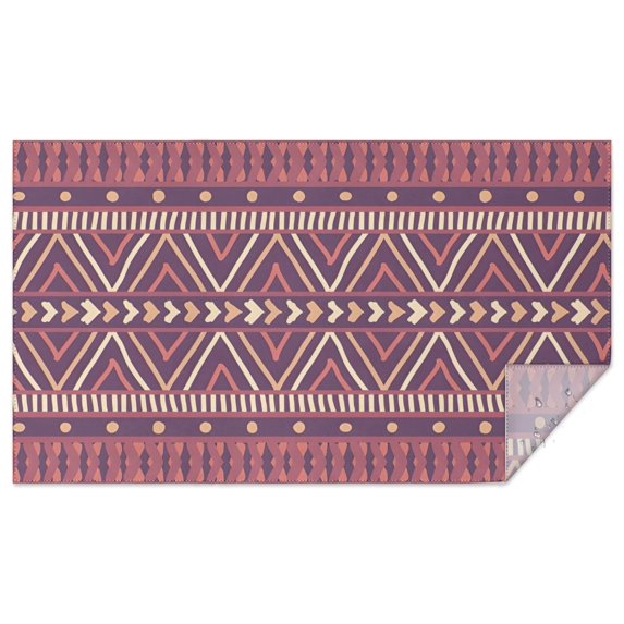 Brown Ethnic Pattern Rectangle Tablecloth 60"x102",Waterproof Polyester Rectangle Table Cloth, Wipeable Spillproof Polyester Tablecloth for Dining, Camping, Indoor and Outdoor