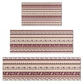 thumbnail image 1 of Brown Ethnic Stripe Pattern Kitchen Rugs Sets Of 3,Kitchen Runner Rugs Non Skid Washable,Decorative Kitchen Floor Mats for Kitchen,Sink,Laundry,17"x30"+ 17"x47" + 17"x59", 1 of 6