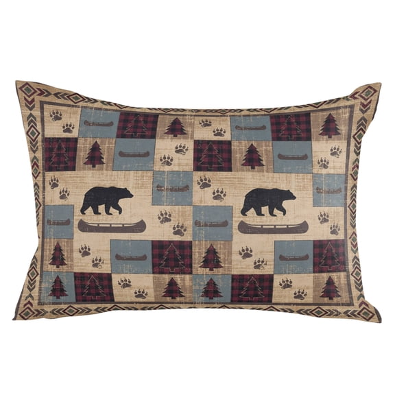 Brown Ethnic Throw Pillow Cover 12 x 20 Inch Decorative Pillow Cover Black Bear Farm Plaid Pine Tree Retro Geometric Lumbar Pillowcase Seasonal Rectangle Cushion Case for Couch Sofa Bed Living Room