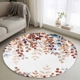 thumbnail image 1 of Brown Eucalyptus Fall Round Area Rug 3.3 FT, Non Slip Small Entryway Kitchen Mat, Botanical Weeping Leaves Pastoral Washable Soft Circular Rug Non-Shedding Door Mat for Bathroom Playroom Kids Room, 1 of 9