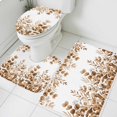 thumbnail image 1 of Brown Eucalyptus Leaves Bathroom Rugs Set Summer Plants Leaf Floral Farmhouse Non Slip Absorbent Soft Bath Mats 3 Piece Set with Bathroom Rug, U-Shaped Floor Mat, Toilet Seat Cover Small Size, 1 of 9