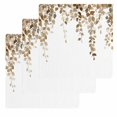 thumbnail image 1 of Brown Eucalyptus Leaves Kitchen Dish Towels for Drying Dishes Set of 3, Watercolor Summer Botanical Waffle Weave Microfiber Hand Tea Bathroom Towels Quick Dry & Absorbent Towel 12x12, 1 of 7