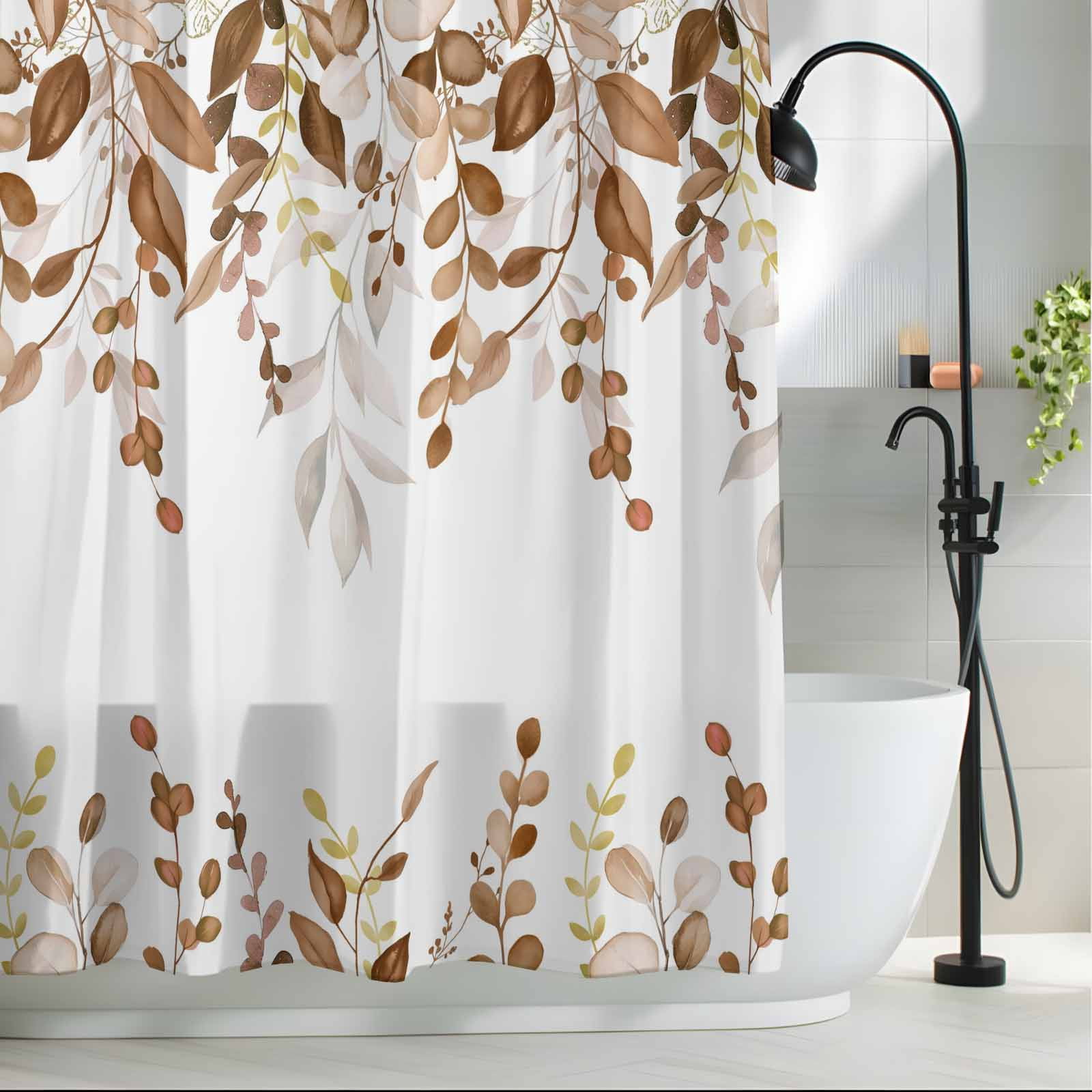Brown Shower Curtain Set