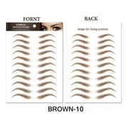 Brown Eyebrow Tattoo Stickers,Waterproof Natural Hair-Like Brow Patches,Long Lasting No-Makeup Lazy Brow Transfers for Daily Makeup(Brown J)