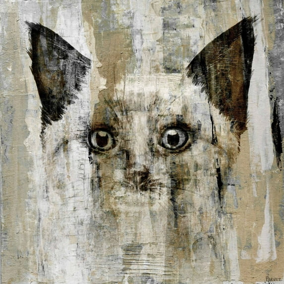 "Brown-Eyed Cat" Painting Print on Wrapped Canvas