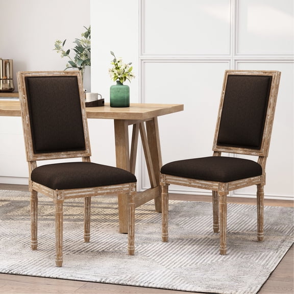 Brown Fabric Dining Chairs with Old - Fashioned Roots / Add Character to Your Dining Room