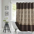 thumbnail image 1 of Brown Fabric Shower Curtain, Tan and Golden Printed Boho Paisley Damask Pattern Shower Curtains for Bathroom, Waterproof Bathroom Curtains, 72" W x 72" H, 1 of 5