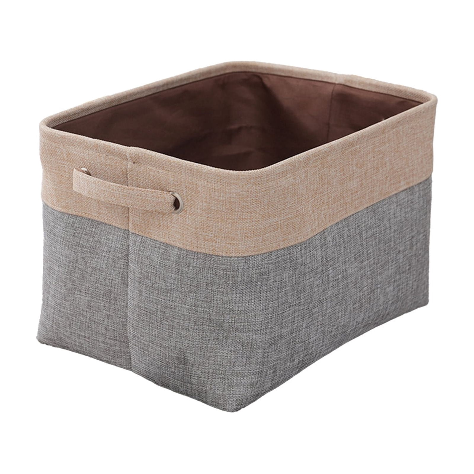 Brown Fabric Storage Bins Organizer Baskets Foldable Clothes Toy ...
