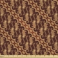 thumbnail image 1 of Brown Fabric by the Yard Upholstery, Batik Parang Barong Diagonal Pattern Indonesian Culture and Art Design, Decorative Fabric for DIY and Home Accents, 10 Yards, Brown Apricot Caramel by Ambesonne, 1 of 4