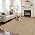 thumbnail image 1 of Brown Farmhouse Area Rug 5x7 FT, Non Slip Bedroom Throw Carpet, Vintage Country Monochrome Textured Washable Soft Floor Carpet Non-Shedding Rug for Dining Room Bedside Classroom Desk, 1 of 9