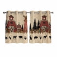 thumbnail image 1 of Brown Farmhouse Kitchen Curtains Window Panels, Vintage Country Animals Cabin Forest Insulated Window Treatment Curtain, Grommet Curtains for Bedroom/Living Room/Bathroom, 2 Piece 52"Wx45"L, 1 of 8