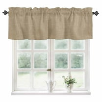 Brown Farmhouse Kitchen Valances for Windows 60x18 Inch Kitchen Curtains Valances Rod Pocket Vintage Country Monochrome Textured Bathroom Window Valances for Window Treatment Decor