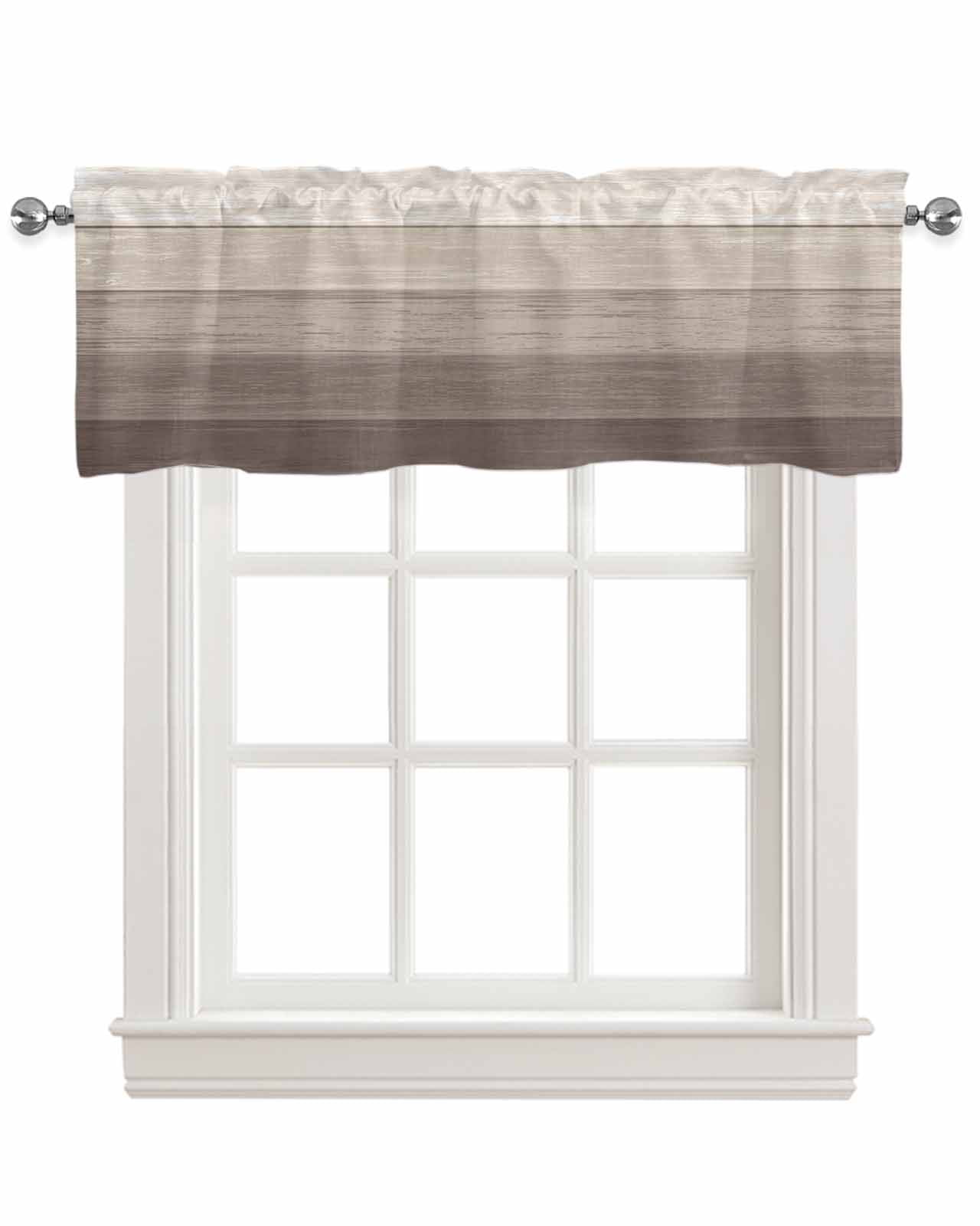 Brown Farmhouse Linen Curtain Valance for Bedroom/Bathroom/Kitchen ...