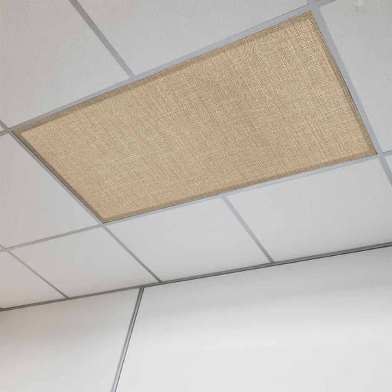 Brown Farmhouse Magnetic Fluorescent Light Covers for Ceiling Lights 2x4Ft, Vintage Country Monochrome Textured Office Classroom Kitchen Drop Ceiling Light Covers Lighting Filters Shade Panel 1 Pack